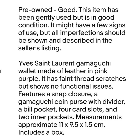 Yves Saint Laurent Purple Embossed Wallet - Picture 12 of 12